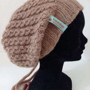 Bonnet laine de chameau - Point de petites cordes